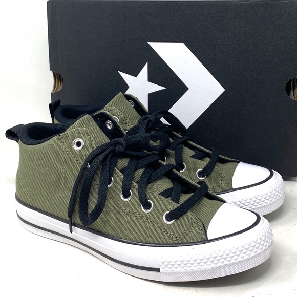 Converse Chuck Taylor Malden Street Mid Khaki Women Kid Size Shoe Canvas A05396F - Picture 2 of 9